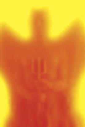 <i>Piss Satan</i>, 1988
Cibachrome print, silicone, acrylic, wood frame
40 by 27 1/2 inches (101.6 x 69.9 cm)
Edition 5/10 Image