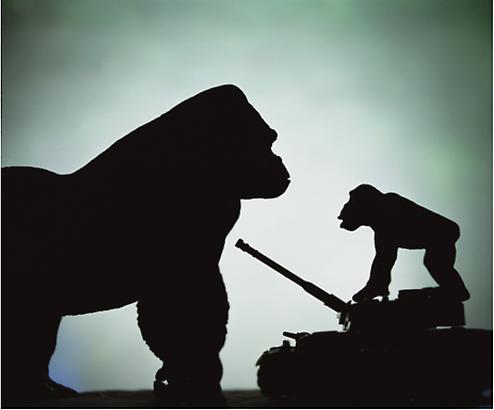 <i>Anarchy (Battle of the Monkeys)</i>, 2011
Cibachrome print, silicone, acrylic, wood frame
Image: 50 by 60 inches (127 x 152.4 cm)
Frame: 56 by 66 inches (142.2 x 167.6 cm)
Edition1/3 Image