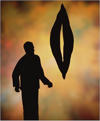 <i>Anarchy (Freud and the Big Vagina)</i>, 2011
Cibachrome print, silicone, acrylic, wood frame
Image: 60 by 50 inches (152.4 x 127 cm)
Frame: 66 by 56 inches (167.6 x 142.2 cm)
Edition1/3 Image