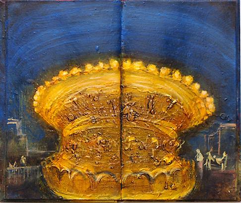 Meydad Eliyahu
Untitled, 2010	  
Primal Memories series, oil on book
19.5 X 26 cm