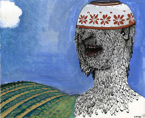 Kristofer Porter
Melt Face, 2010
ink and watercolor on paper
11 x 13 inches