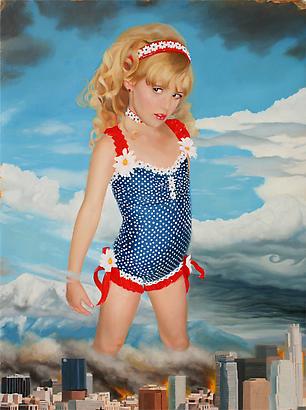 Gretchen Ryan                                                                                                            
Little Miss America, 2010
Oil on linen wrapped panel 
24 x 18 x 2 inches