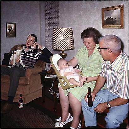 David LaChapelle
<i>Recollections of America: 
Beer Bottle with Baby 
and Terrier</i>, 2006
C- print, Ed. 5/5
20 x 20 inches