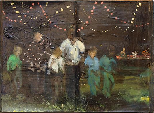 Meydad Eliyahu
Untitled, 2010	  
Primal Memories series, oil on book
17.5 X 24 cm