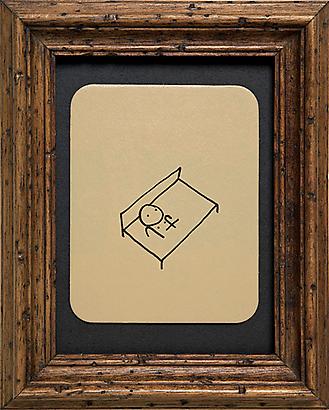 boris hoppek
<i>true self portrait</i>
acrylic and ink on paper
3 7/8" x 3 1/8" in. (10 x 8 cm.)
6 5/8" x 5 3/8" in. (16.8 x 13.7 cm.) framed