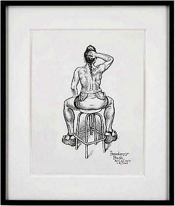 Robert Crumb
<i>Hannelore's Back</i>, 1999
Ink and correction fluid on paper
14 x 11 inches
35.56 x 27.94 cm