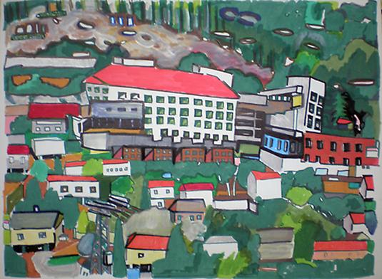 Talia Israeli
Untitled, 2010	  
650m above sea level 
Color pen & acrylic on paper 
40 X 55 cm