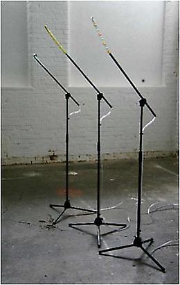 Delphine Reist 
<i>Sifflets</i>, 2009
Mixed Media on Wood
Dimensions Variable