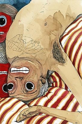 Kristofer Porter
Right Side Up, 2010
ink and watercolor on paper
11 x 7.5 inches