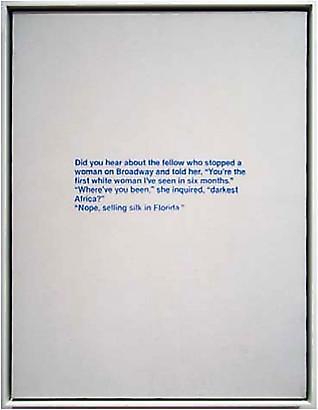 Richard Prince
	<i>Untitled (Silk in Florida)</i>, 1987
	Silkscreen on canvas
	Edition 3/5, Signed
	24 x 18 inches
	60.96 x 45.72 cm