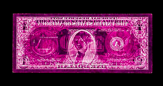 David LaChapelle
Negative Currency: One Dollar Bill Used as Negative, 2007
Digital C-print 
61 x 139.7 cm