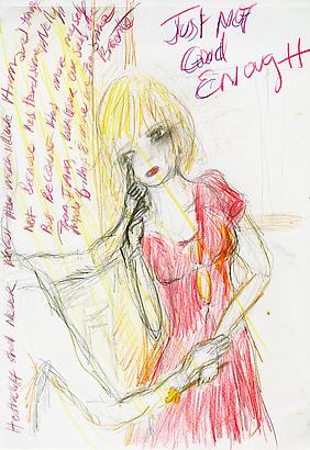 <i>You Just Aren't Good Enough</i>, 2011
Colored pencil, graphite on paper
16 1/2 x 11 5/8 inches