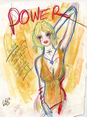 <i>Surrender</i>, 2011
Oil, colored pencil, graphite on paper
26 x 19 7/8 inches