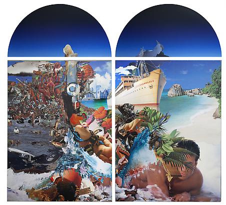 George Rahme
<em>For the Tan of Your Life, and the Life of Your Tan</em>, 2011
66 x 71 in
Diptych, paper on board