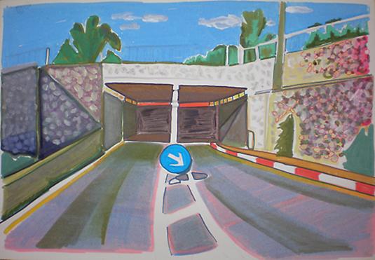 Talia Israeli
Untitled, 2010	  
650m above sea level 
Color pen & acrylic on paper 
40 X 55 cm