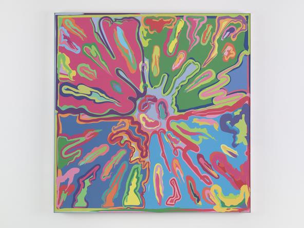 Explosion #9 (prototype), 2015
Screenprint monotype on canvas mounted to aluminum Dibond, in metal frame
42 x 42 inches
Series of 12 unique variants
SGI3208