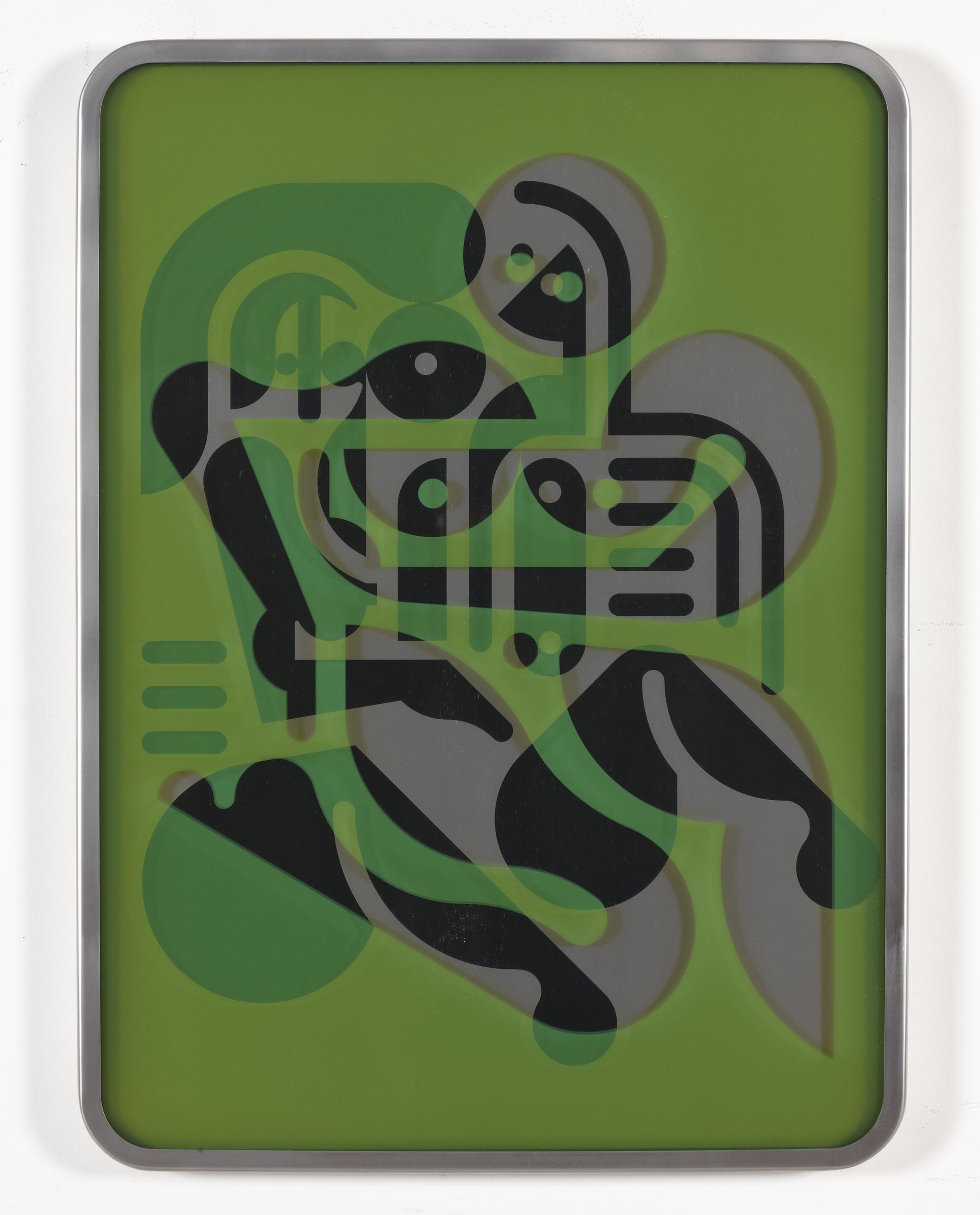 RYAN McGINNESS
Women (Forms + Surfaces 8), 2012
Etched mirror polished stainless stealing colored glass
30 1/4 x 22 inches
SGI3330