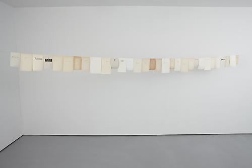 <i>Timeline I</i>, 2010
31 book pages and copper wire
Length 19 ft 10 in (604.5 cm)