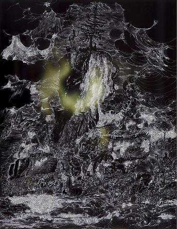 Festival (after the Festival of the Supreme Being by Naudet)
Unique hand-painted chromogenic print with mixed media, 62 x 48 inches (157.5 x 121.9 cm)