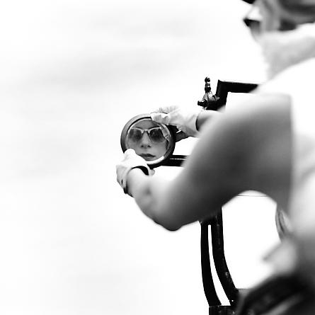 Ingrid Looking in Mirror, Rhinebeck, NY, 2009