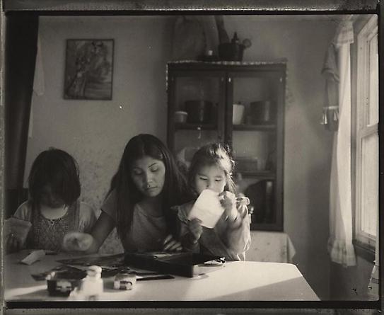 Serena Chief Stick with her NIeces, Box Elder, Montana, 1998