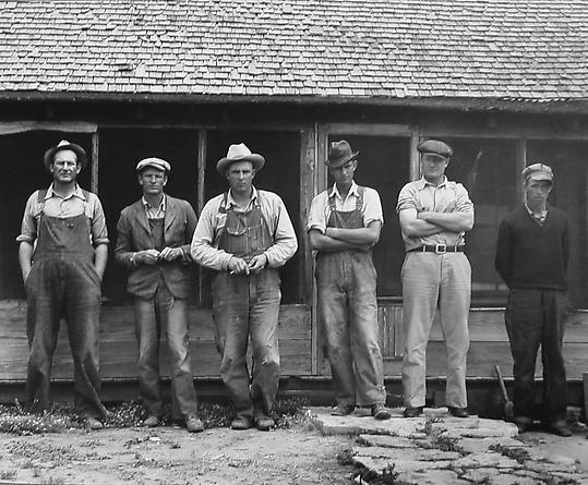 Six Tenant Farmers without Farms, Hardman County, Texas, 1938