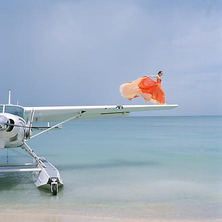 Saori on Sea Plane Wing, Dominican Republic, 2010