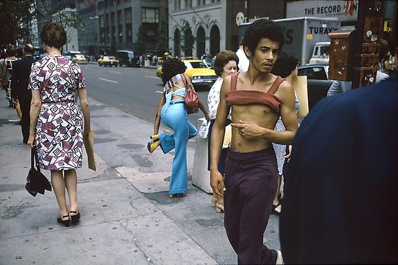 Joel Meyerowitz 
New York City, 42nd and Fifth Ave, 1974