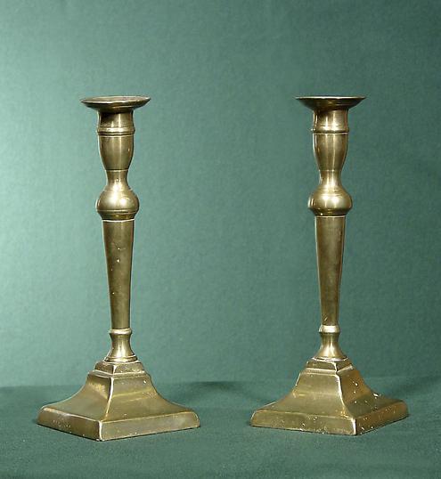 Late 18th Century English Brass Side-Eject Candlesticks
