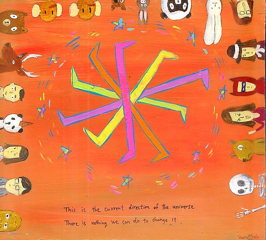 This is the current direction of the universe
Acrylic on board
20 x 22 cm
2009