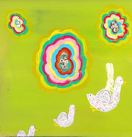 The colourful panda world
Acrylic on board
22 x 23 cm
2009