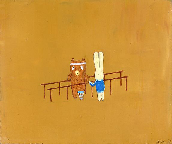 Kumacchi’s rehabilitation 2
Acrylic on board
19 x 23 cm
2009