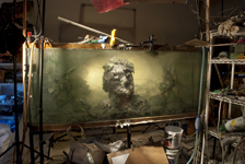 Kim Keever - Studio View of Eroded Man 20e