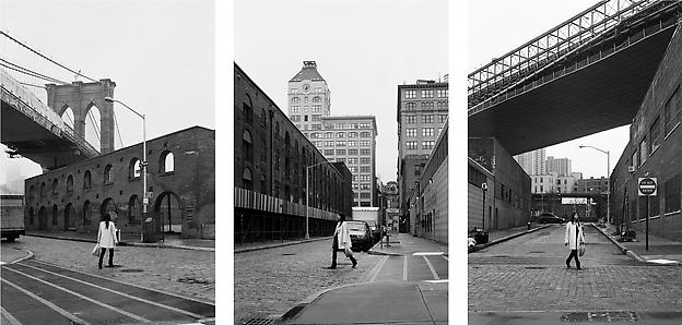 Exposure #100: N.Y.C., Dock & Water Streets, 03.16.12, 12:09 p.m.
2012
Ultrachrome ink on cotton paper
3 parts, 168 x 112 cm each
ed. 2/5