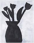 Black Flowers 
2011
acrylic and fabric collage on canvas
152 x 122 cm