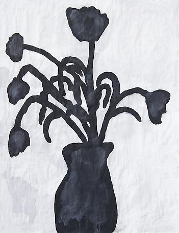 Black Flower Redux #9
2011
Gesso, Flashe and paper collage on paper 
148 x 118 cm