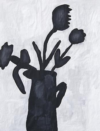 Black Flower Redux #6
2011
Gesso, Flashe and paper collage on paper 
148 x 118 cm