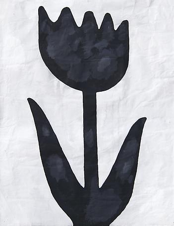 Black Flower Study
2011
Gesso, Flashe and paper collage on paper 
80 x 65 cm