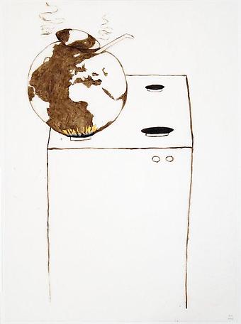 In the oven
2012
vax on paper
60 x 44 cm