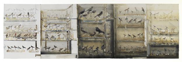 Fåglar 
2011
watercolor on paper
150 x 490 cm