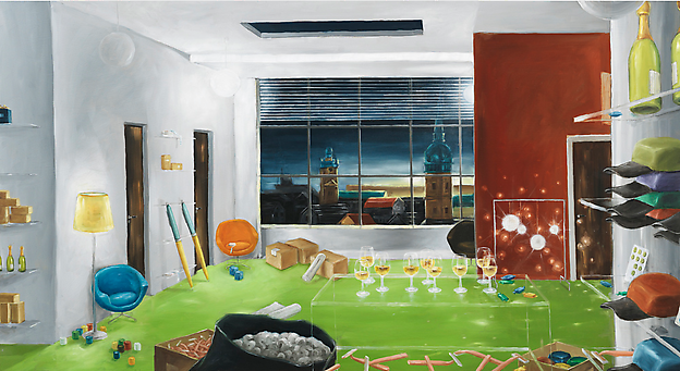Ernst Billgren
Ett showroom
2014
oil on panel
76 x 140 cm