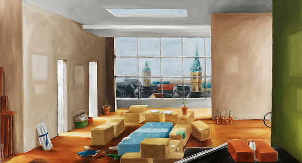 Ernst Billgren
Mellan två kapitel
2014
oil on panel
76 x 140 cm
