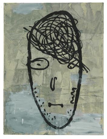 Self portrait
1984
acrylic and fabric collage on canvas
132 x 101 cm