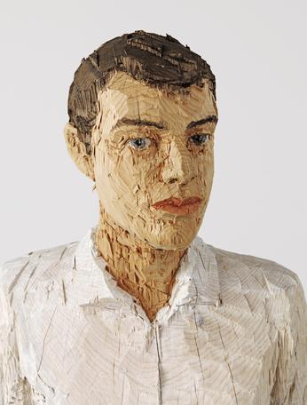 Big man with white shirt (detail)
2015
painted wood
270 x 90 x 56 cm
