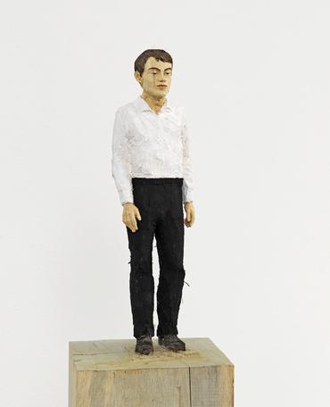 Small man with white shirt (detail) 
2015
painted wood
170 x 30 x 25 cm