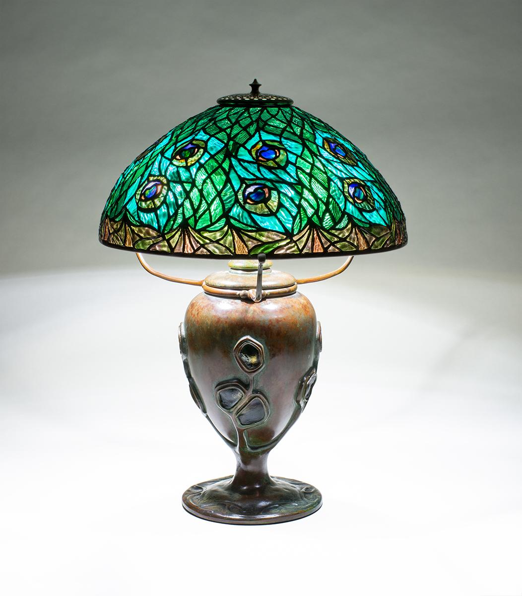 Tiffany Studios Peacock Table Lamp 1