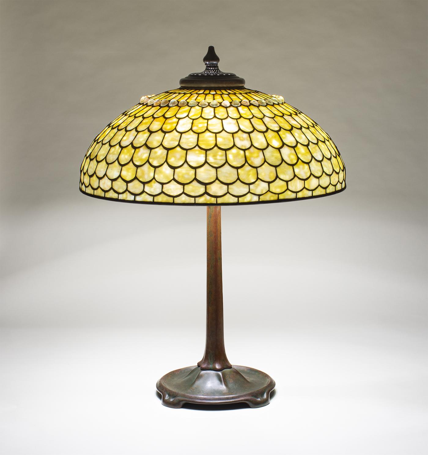 Tiffany Studios Jeweled Fish Scale Table Lamp 2
