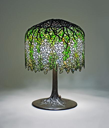 Tiffany Studios White Wisteria Table Lamp 1