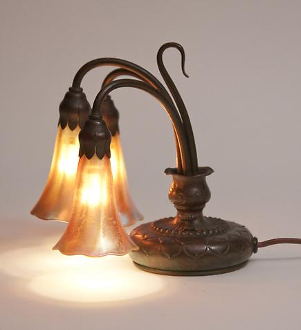 Tiffany Studios <br> 3-Light Lily Piano Lamp 2