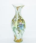 Rozenburg den Haag  <br>Porcelain 4-Sided Bud Vase